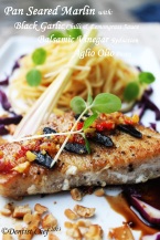 marlin fish steak fillet black garlic lemongrass sauce dentist chef recipe