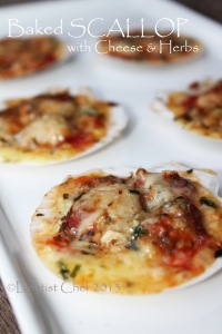 baked scallop cheese herbs recipe