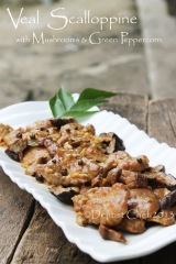 recipe veal scalloppine mushrooms wine cream sauce green peppercorn