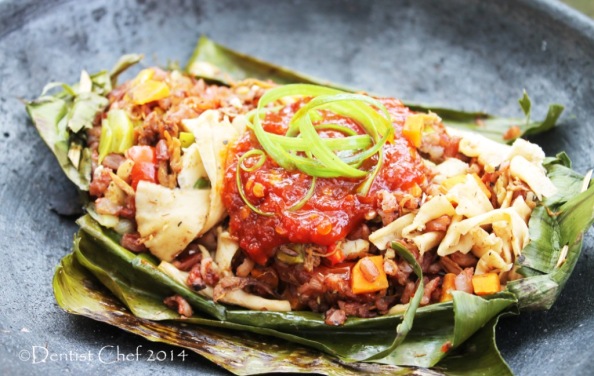 Nasi Bakar jamur beras merah puregreen resep indonesia