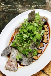 steamed mouse grouper humpback chinese style soy sauce mushroom ginger scallion garlic