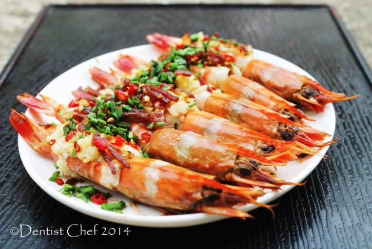 recipe prawn xo sauce steamed shrimp garlic chili chives ginger chinese sausage lap cheong