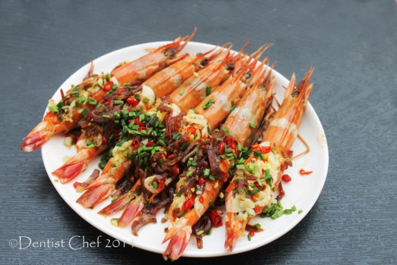 recipe steamed prawn garlic chili xo sauce chives lap cheong steam shrimp recipe